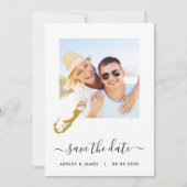 Bermuda Map Foto Wedding Save the Date Card (Voorkant)
