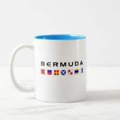 Bermuda Maritime Nautical Signal Flags Light-Color Tweekleurige Koffiemok (Links)