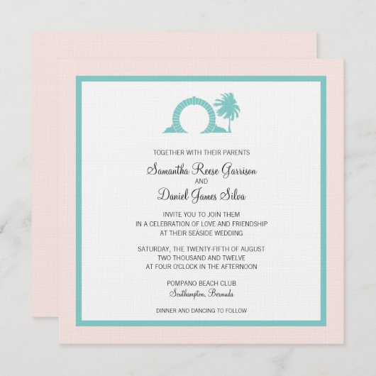 Bermuda Moongate Huwelijksbestemming Kaart (Voorkant / Achterkant)