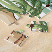 Bermuda neem een vliegtuig reisposter legpuzzel (Zijkant)