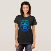 Bermuda Oceaan Blauwe Tribale Schildpad T-shirt (Voorkant volledig)