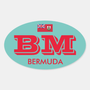 Bermuda - Ovale sticker op eurostijl