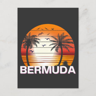 Bermuda  Palm Trees Summer Beach Briefkaart