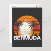 Bermuda  Palm Trees Summer Beach Briefkaart (Voorkant / Achterkant)