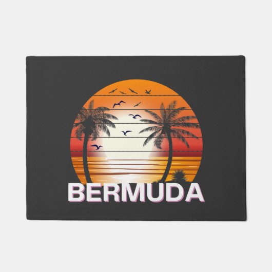 Bermuda  Palm Trees Summer Beach Deurmat (Voorkant)
