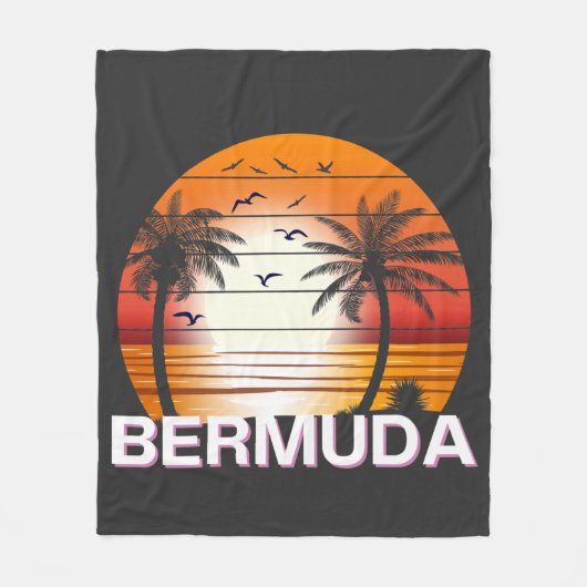 Bermuda Palm Trees Summer Beach Fleece Deken (Voorkant)
