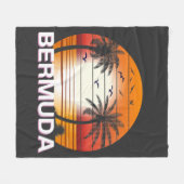 Bermuda Palm Trees Summer Beach Fleece Deken (Voorkant (Horizontaal))