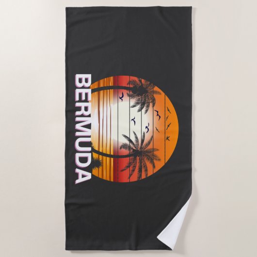 Bermuda Palm Trees Summer Beach Strandlaken (Voorkant)