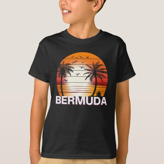 Bermuda  Palm Trees Summer Beach T-shirt (Voorkant)