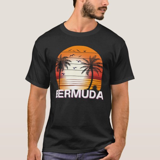 Bermuda Palm Trees Summer Beach T-shirt (Voorkant)