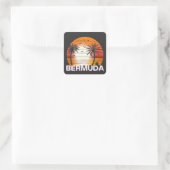 Bermuda Palm Trees Summer Beach Vierkante Sticker (Tas)