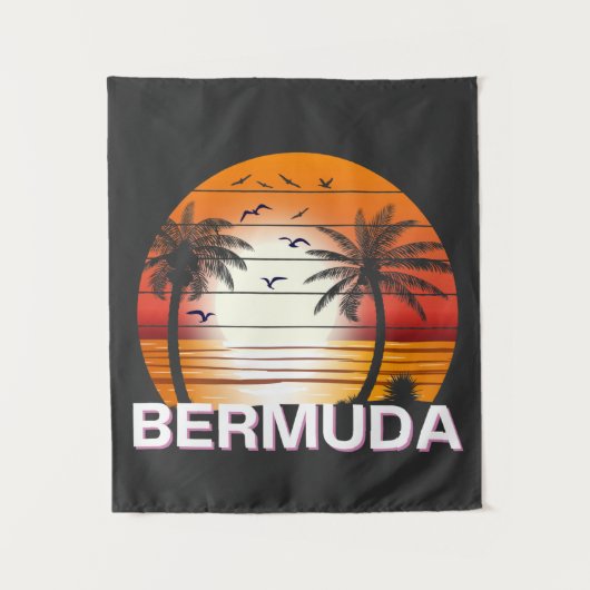 Bermuda Palm Trees Summer Beach Wandkleed (Voorkant)