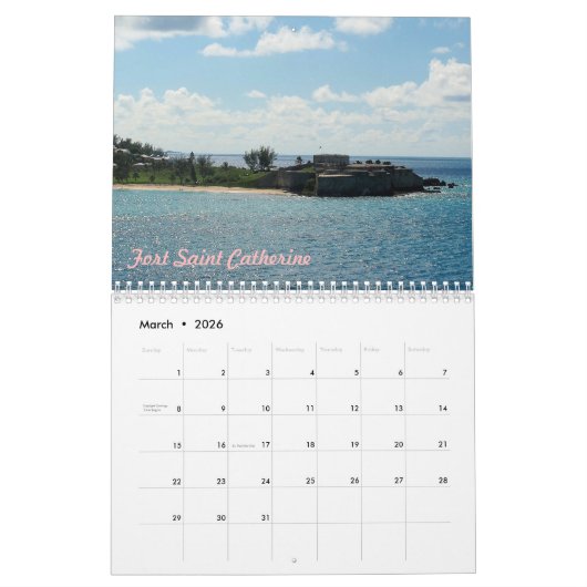 Bermuda Photo Calendar Kalender (Mar 2026)