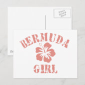 Bermuda Pink Girl Briefkaart (Voorkant / Achterkant)