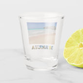 Bermuda Pink Sand Beach Hoefijzer Bay Foto Shot Glas (Achterkant)