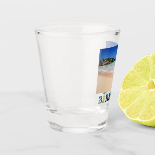 Bermuda Pink Sand Beach Hoefijzer Bay Foto Shot Glas (Links)