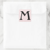 Bermuda Pink Wave Chevron Vierkante Sticker (Tas)