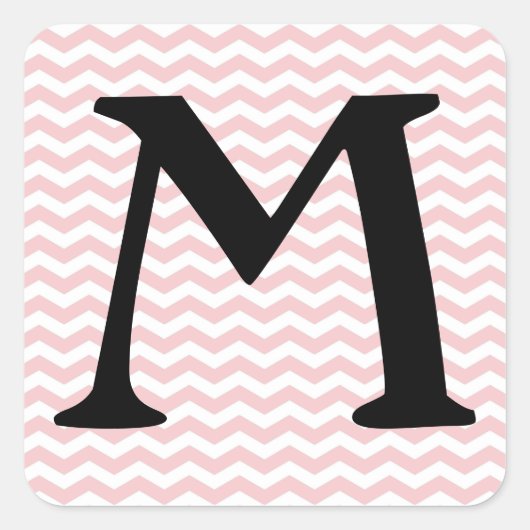 Bermuda Pink Wave Chevron Vierkante Sticker (Voorkant)