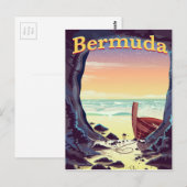 Bermuda Piraten Grot reisposter Briefkaart (Voorkant / Achterkant)