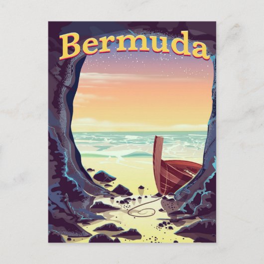 Bermuda Piraten Grot reisposter Briefkaart (Voorkant)
