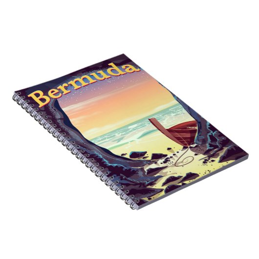 Bermuda Piratengrot reisposter Notitieboek (Rechterzijde)