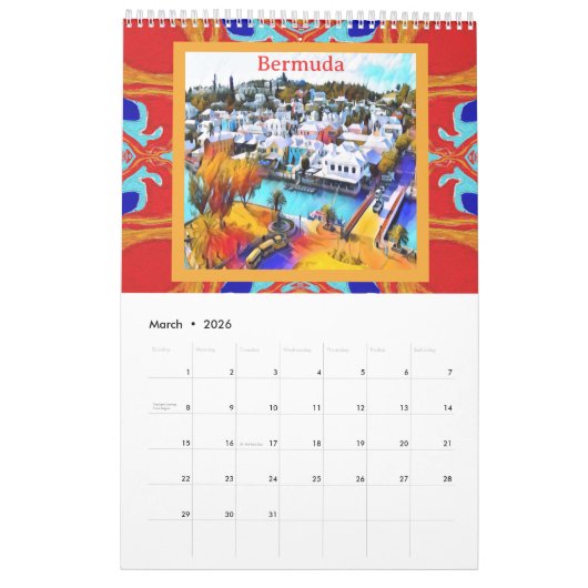 Bermuda Pop Art Kalender (Mar 2026)