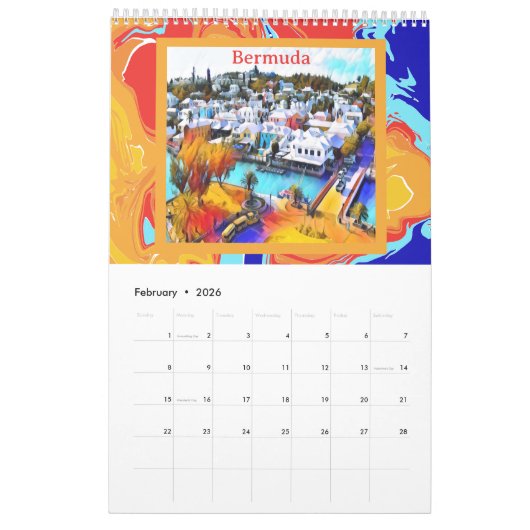 Bermuda Pop Art Kalender (Feb 2026)