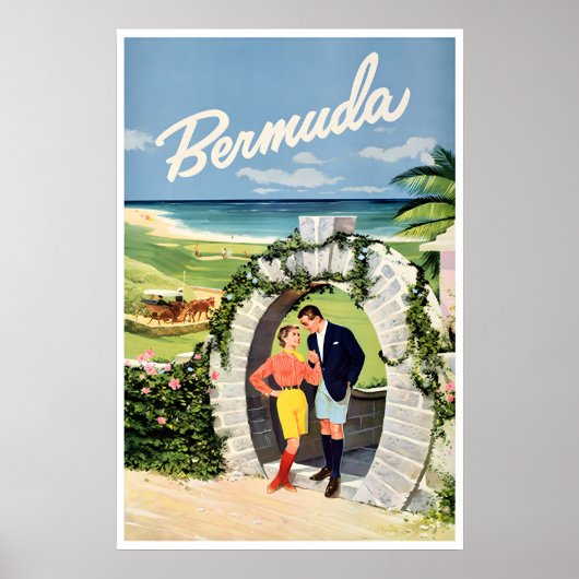 Bermuda Reisposter Kunst Thuis Vintage Prin Poster (Voorkant)