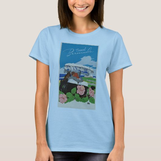  Bermuda Reizen Kunst Illustratie T-shirt (Voorkant)