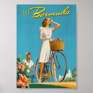 Bermuda Retro Vintage Travel Poster afdrukken