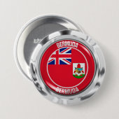 Bermuda Rond Embleem Ronde Button 7,6 Cm (Voorkant /achterkant)
