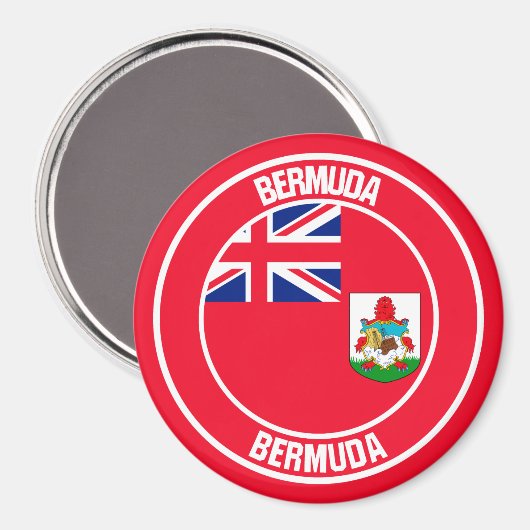 Bermuda Round Emblem Magneet (Voorkant / Achterkant)