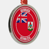 Bermuda Round Emblem Metalen Ornament (Rechts)