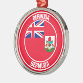 Bermuda Round Emblem Metalen Ornament (Links)