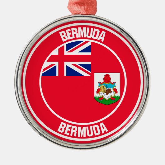 Bermuda Round Emblem Metalen Ornament (Voorkant)