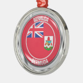 Bermuda Round Emblem Metalen Ornament (Links)