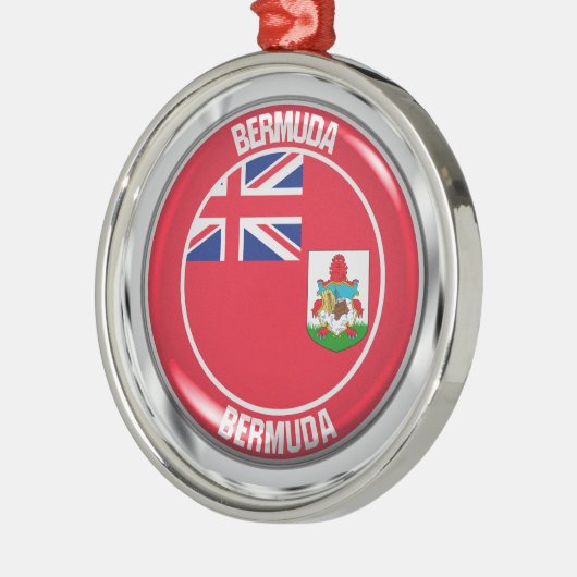 Bermuda Round Emblem Metalen Ornament (Links)