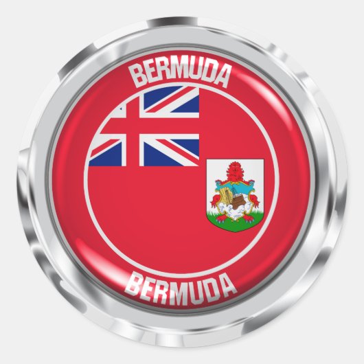 Bermuda Round Emblem Ronde Sticker (Voorkant)
