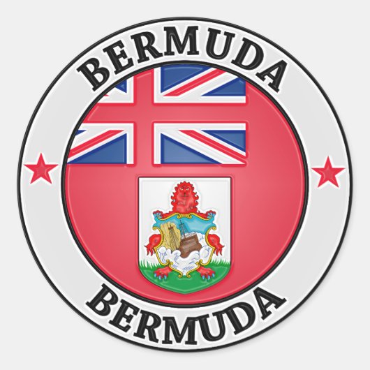 Bermuda Round Emblem Ronde Sticker (Voorkant)