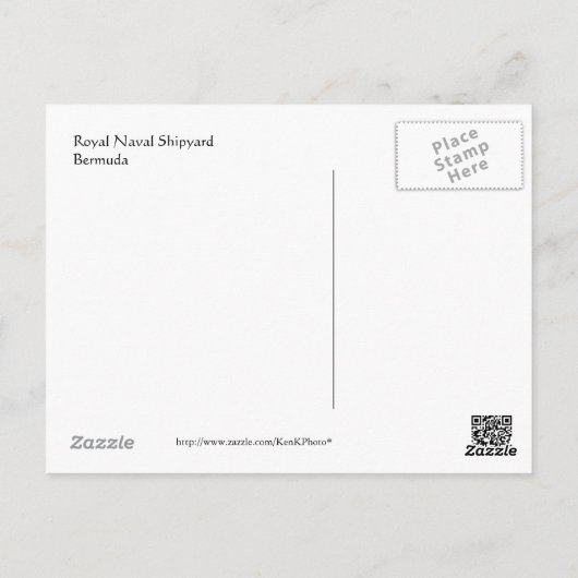Bermuda Royal Naval Shipyard Briefkaart (Achterkant)