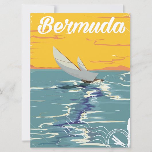 Bermuda Sailing vintage-poster Kaart (Voorkant)