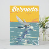 Bermuda Sailing vintage-poster Kaart (Staand voorkant)