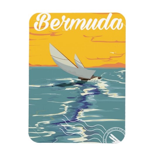 Bermuda Sailing vintage-poster Magneet (Verticaal)