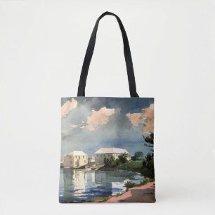Bermuda, Salt Kettle artwork, Tote Bag