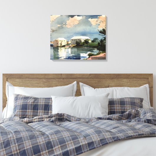 Bermuda, Salt Kettle, mooie kunst Canvas Afdruk (Insitu (Slaapkamer))