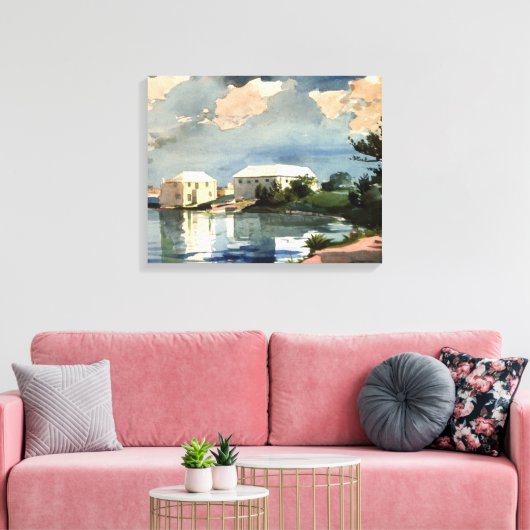 Bermuda, Salt Kettle, mooie kunst Canvas Afdruk (Insitu (Woonkamer))