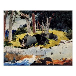 Bermuda Settlers, een Winslow Homer schilderij, Perfect Poster