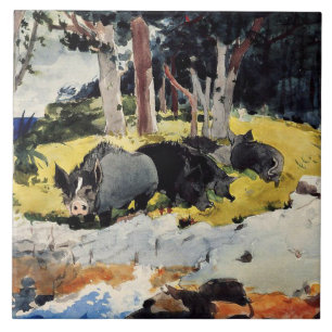 Bermuda Settlers, een Winslow Homer schilderij, Tegeltje