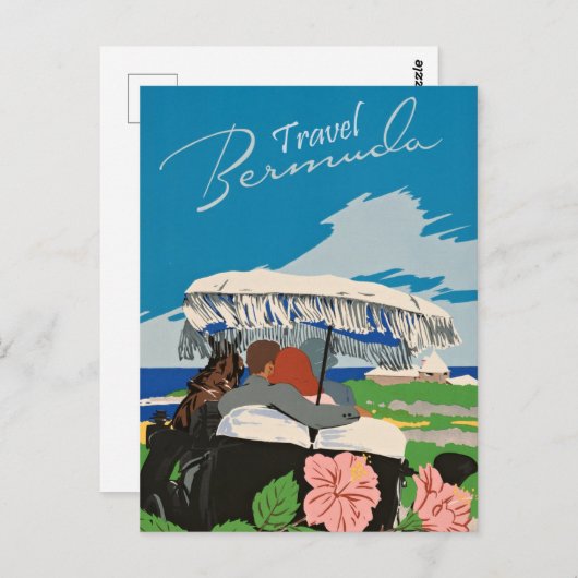  Bermuda Travel Art Ilustratie Briefkaart (Voorkant / Achterkant)