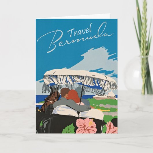  Bermuda Travel Art Ilustratie Kaart (Voorkant)